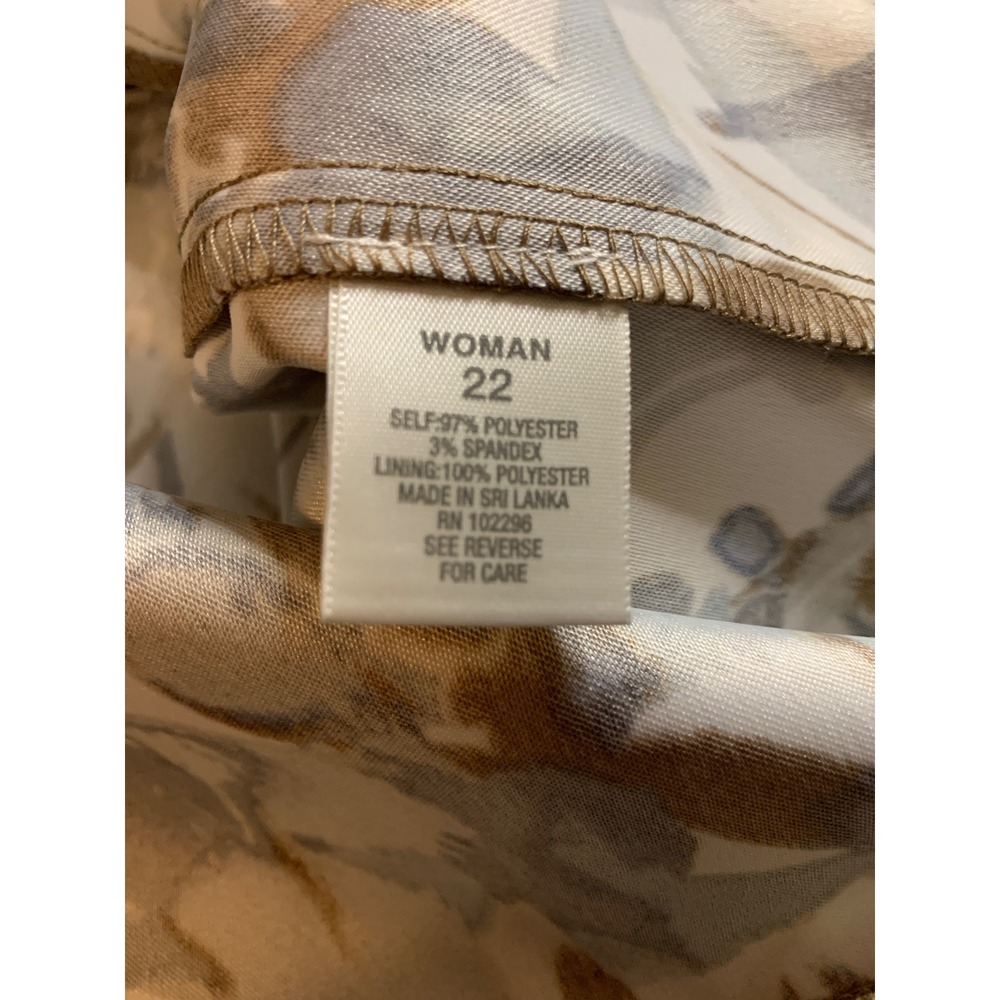 NWT- Dressbarn Women's Plus Size 22W Tiered Sheath Dress Abstract Leaf Print - Picture 5 of 7